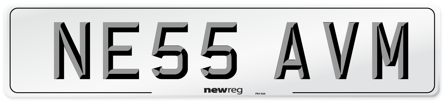 NE55 AVM Number Plate from New Reg
